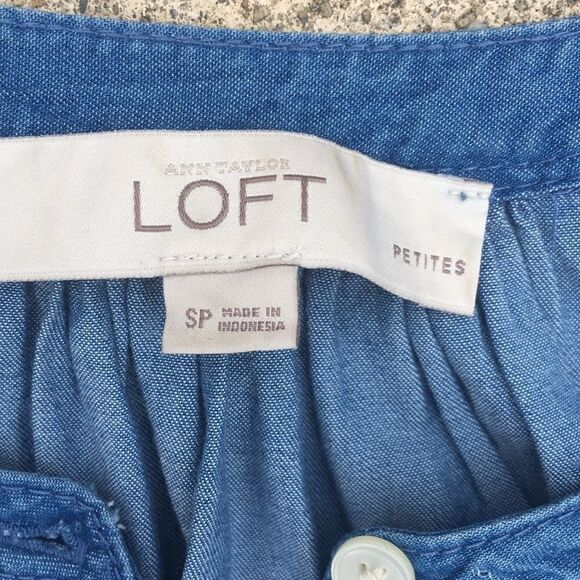 New Loft Chambray drop waist dress. Small - Picture 4 of 6